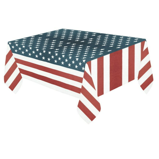 American Outdoor Picnic Tablecloth Old National Patriotic Print 58 X 84 Inches